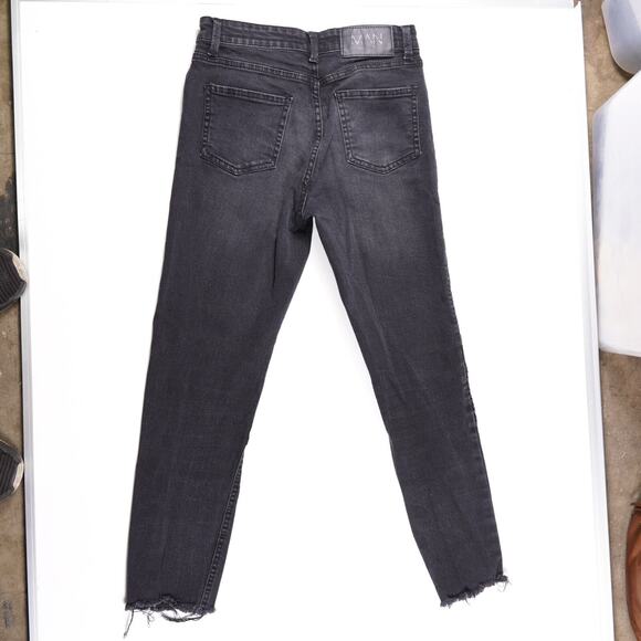 Boohooman Cotton Denim Slim Skinny Jeans Straight Leg Pants Size 30 Dark Black - Picture 9 of 12